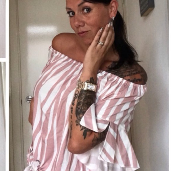 Not for SALE ❣️5 ⭐️RATED ❤️ Striped Off Shoulder - Picture 4 of 8